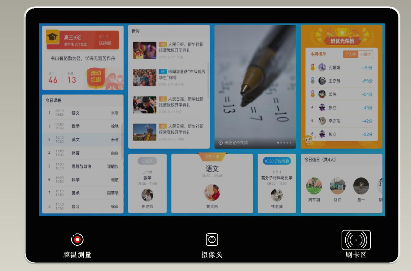 智慧班牌（腕溫測溫模塊）橫屏 KE-LED-BPC
